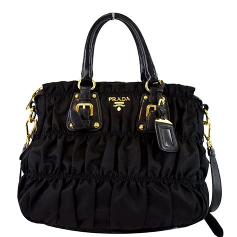 Prada Black Nappa Leather Gaufre Tote Bag BN1336 